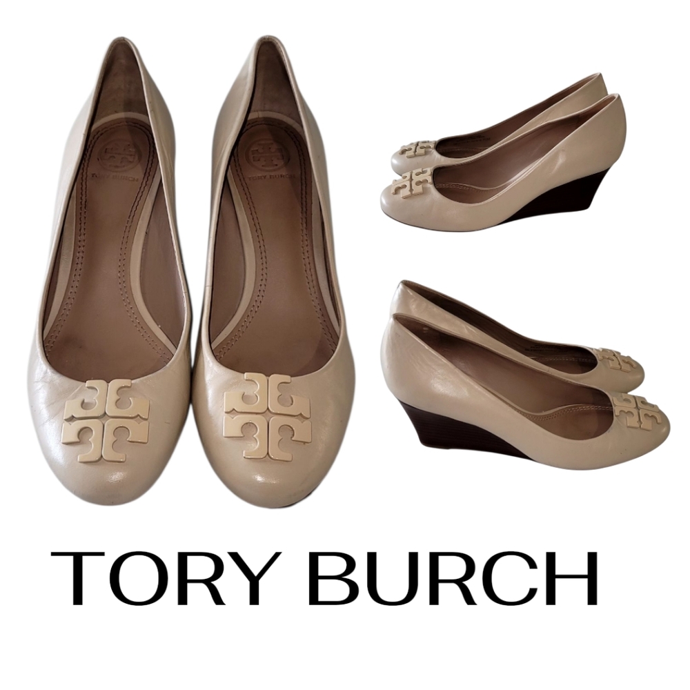 Tory Burch Women's Cream Wedge Shoes